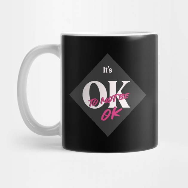 It's Ok To Not Be OK Black White Pink Diamond by aaallsmiles